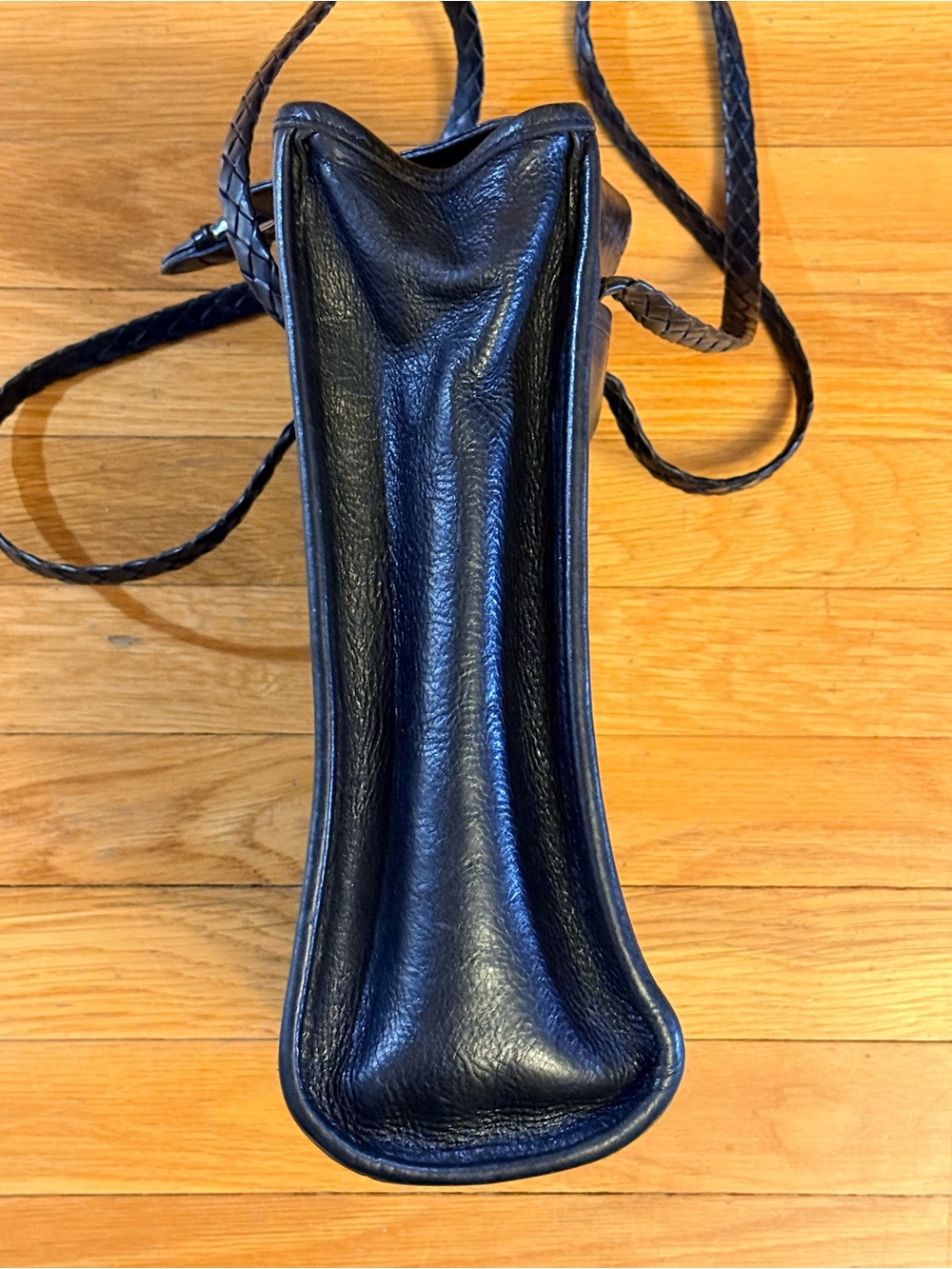 BRIGHTON vintage Black Croc-Embossed Leather Tote with Silver Buckle - Picture 6 of 11